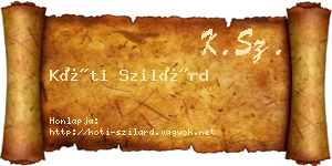 Kóti Szilárd névjegykártya